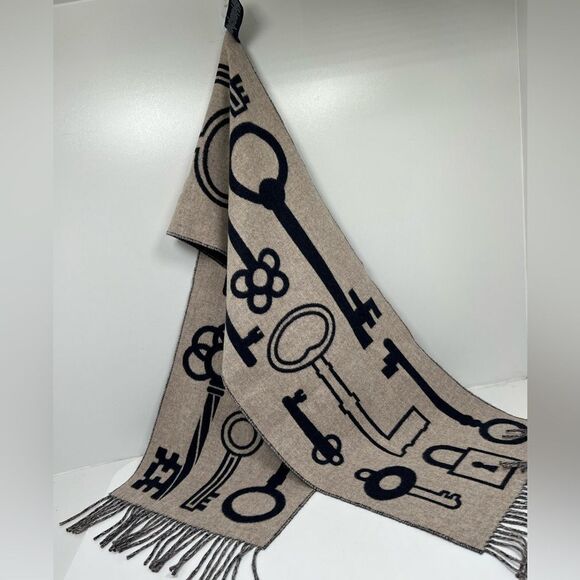 Hermes 100% Cashmere Casaque Muffler Porte-Clefs Scarf Unisex Gifts - Picture 5 of 5
